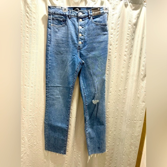 Express Slim High Rise Pre Wash Blue Jeans Classic Style - Picture 1 of 5